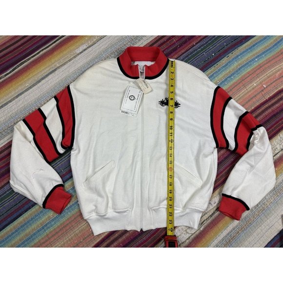 New St John Sport Luxury Track Suit Set Sweatpants Sweatshirt Jacket White Red M - Picture 10 of 16